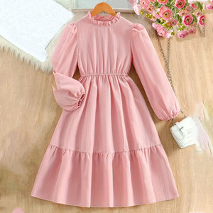Vestido de Poliéster Personalizado al por Mayor a Precio Económico, con Manga Larga, Estilo Musulmán para Niñas - Product Image 4
