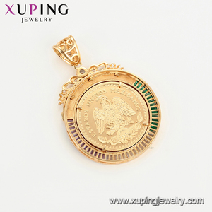 34470 xuping Colgante <span class=keywords><strong>de</strong></span> circonita mexicana <span class=keywords><strong>de</strong></span> gran volumen y peso, con diseño <span class=keywords><strong>de</strong></span> moneda conmemorativa mexicana <span class=keywords><strong>de</strong></span> 50 <span class=keywords><strong>pesos</strong></span>, color <span class=keywords><strong>oro</strong></span> <span class=keywords><strong>de</strong></span> 18K - Product Image 5