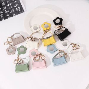 <b>Creative</b> Portable Flower Mirror Keychain Mini Storage Bag Charm Women <b>Gift</b> Solid Color Bag Pendant Decoration Y2k Bag Charms - Product Image 1
