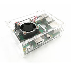 AISmartlink ahududu <span class=keywords><strong>Pi</strong></span> 3B kabuk ahududu <span class=keywords><strong>Pi</strong></span> geliştirme kurulu akrilik kabuk Fan ile uyumlu - Product Image 4