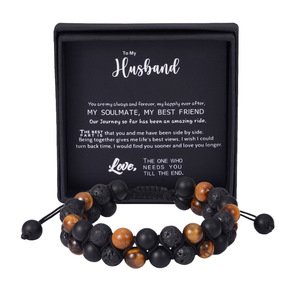 Natural Tiger's Eye Agate <b>Bracelet</b> For Men Woven <b>Adjustable</b> Magnetic Yoga Bead Gift Jewelry - Product Image 3