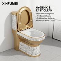 WC monobloc en céramique de haute qualité au design moderne, avec double chasse et valve de chasse à grand débit, à évacuation verticale