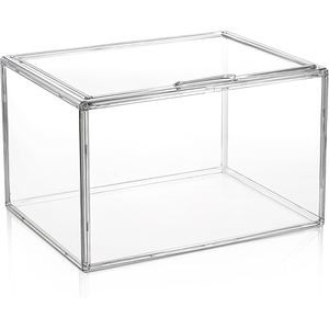 Wholesale Transparent PET <b>Plastic</b> Sneaker Stackable Shoe Storage <b>Boxes</b> Drop Front Acrylic Drawer Type Magnetic Folding Shoe Box - Product Image 1