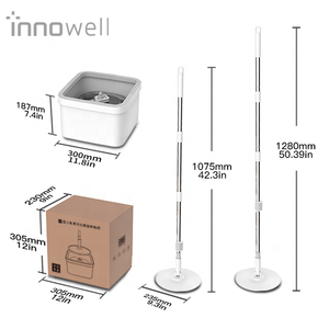 Mopa Innowell para Separación <span class=keywords><strong>de</strong></span> Agua Limpia y Aguas Residuales, Mopa <span class=keywords><strong>de</strong></span> Microfibra Autolimpiante con Cubeta Individual 360 °   Mopa Giratoria para Pisos <span class=keywords><strong>de</strong></span> Madera - Product Image 6