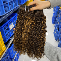 Extensions de cheveux brésiliens vierges Remy bouclés 100 % naturels, double épaisseur, 100 grammes, qualité 11A, style Pixie Curly