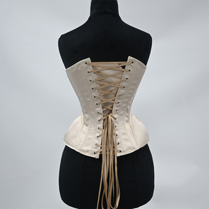 Corset chic sans bretelles en satin avec décolleté cœur, corsage à lacets sur le devant et baleines pour sculpter la taille, idéal pour les mariages et occasions formelles - Product Image 6