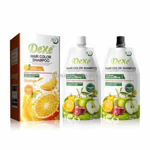 Dexe最新热卖自有品牌灰色有机天然橙色染发剂洗发水黄色染发剂原厂OEM ODM