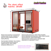 Cabine insonorisée moderne, bureau mobile avec structure en aluminium pour immeuble de bureaux - Cabine de réunion silencieuse et écologique