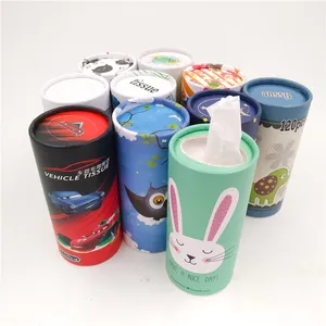 Custom Tissue Papier Voor Dagelijks Usetissue Tissue Buis Ronde Container Auto Weefsels