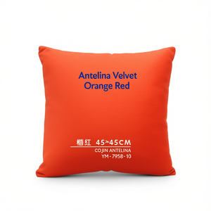 Cuscino e Poggiatesta in Velluto Antelina Arancione Rosso 45*45 Ice Point - Product Image 1