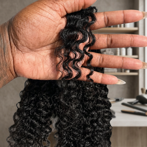 Extensions de cheveux naturels bouclés indiens Remy, ondulations profondes, pointes pleines, double trame machine, commande en gros - Product Image 3