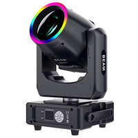 Nouveauté Mini 230W 7R Sharpy pour éclairage avec anneaux LED 13 couleurs IP33 Effet de scène DMX512 Disco Bar DJ Club