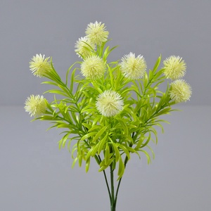 Flores artificiales verde Real Touch diente de león plantas indio multicapa Thorn Ball Faux Blossom Flower Bouquet Home Deco - Product Image 4