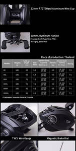 TATULA TW 80h/hl/hsl en bobine de Baitcasting <span class=keywords><strong>gauche</strong></span> <span class=keywords><strong>ou</strong></span> <span class=keywords><strong>droite</strong></span> bobine en métal 5kg Max glisser 6.3/7.1/8.1 Ratio <span class=keywords><strong>moulinet</strong></span> d'eau salée - Product Image 5