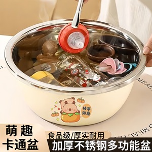 อ่างสแตนเลสสำหรับล้างขวดนม ผลไม้ ครัว อบขนม หนา ทนทาน 20-32 ซม. - Product Image 3