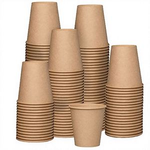 Gobelets en pulpe de bambou à paroi simple pour mariage, biodégradables, en carton et papier kraft, 100ml, 300ml, 600ml - Product Image 2