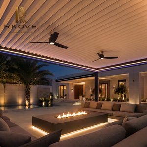 Pérgola Moderna de Aluminio RKOVE RK-C3 de 3*4m, Gazebo con Techo de Láminas, Pabellón para Patio Exterior con Toldo Lateral para Jardín - Product Image 1
