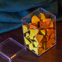 Boîte carrée jetable transparente PS pour l'emballage de gâteaux et de bonbons, mini boîte cadeau alimentaire