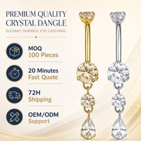 Anneau de nombril personnalisé en titane ASTM F136, durable et hypoallergénique, avec zircon incrusté en forme de marquise, pour un cadeau tendance