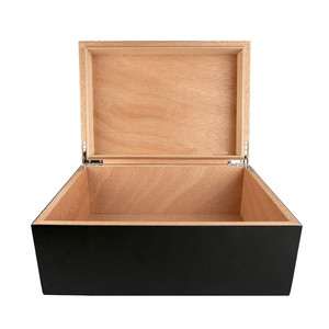 Best selling big capacity home decorative handmade black storage craft wooden box