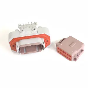 12 Pin DEUTSCH DTM13 Series Right Angle PCB Header Connector Car Panel Mount Connector Brown DTM13-12PD
