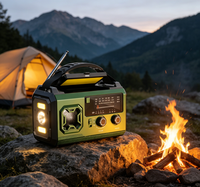 Radio solaire rechargeable 20000mAh, radio d'urgence FM AM WB, accès Internet, lampe de poche intégrée, manivelle