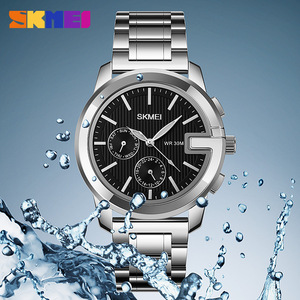 Skmei Analog Quartz Watch 11mm 30M Water Resistant With Date Week Display Men's Stainless Steel Bracelet Wristwatch - Product Image 2