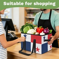 Cesta de Compras Plegable con la Bandera de Panamá, Bolsa de Mano Reutilizable y Ecológica para Excursiones de Fin de Semana y Compras en el Supermercado