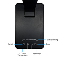 Lampe de bureau LED OEM avec protection oculaire, base moderne, commande tactile, design pliable et réglable pour la lecture, le bureau et l'utilisation informatique