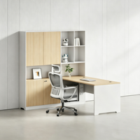 Poste de travail de bureau écologique de qualité E0 avec armoire haute, poste de travail face à face pour personnel, écran de séparation pour superviseur, cabine de bureau