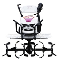 Mini motoculteur à essence 5,5 CV pour désherbage et travail du sol, adapté aux terres arides, rizières, vergers, jardins et serres, avec boîte de vitesses