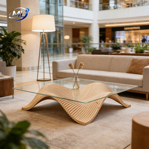 Mesa de Centro de Estilo Moderno con Superficie de Madera/Vidrio, Mueble Duradero para Sala de Estar, Diseño Personalizado, 1 Año de Garantía para Hogar, Dormitorio y Espacios Públicos - Product Image 6