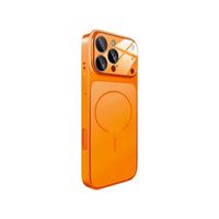 Coque de téléphone antichoc avec protection d'appareil photo couleur unie, finition mate dépolie, électroplaquée, compatible charge sans fil magnétique et support anneau magnétique pour