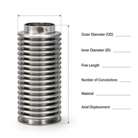 Tuyau ondulé flexible résistant aux produits chimiques, pour l'industrie chloroalkali, tube anti-corrosion, soufflet, joint d'expansion, bride