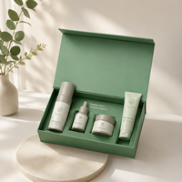 Boîte cadeau à fermeture magnétique personnalisée pour ensemble de soins de la peau de luxe, carton rigide écologique recyclable avec insert en mousse