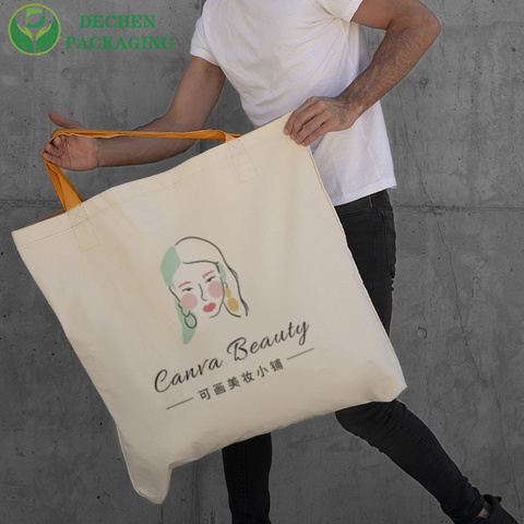 Canvas Tote Bag Logo Heavy Duty Canvas Bags With Zipper