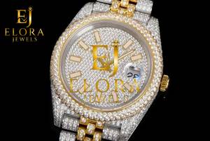 Montre de luxe pour homme en moissanite de qualité supérieure avec bracelet au design tendance et finition élégante, idéale comme cadeau pour homme - Product Image 2
