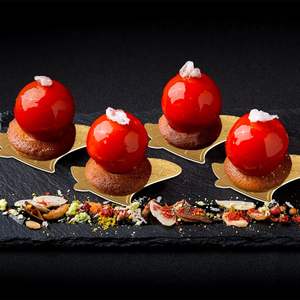 Mini tableros de pastel Golden Mousse Cake Boards Grease Proof Christmas Bell Boards para Mini Cake Bases Cupcake Platos de papel - Product Image 5