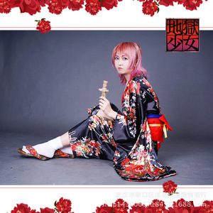 Disfraz de Kimono de Hell Girl Enma Ai para Cosplay, Disfraz de Anime para Mujer, Poliéster, Primavera 2022 - Product Image 5
