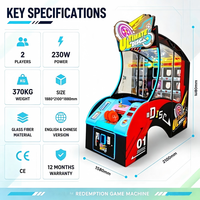 Machine de jeu de flipper à jetons avec récompenses, simulateur d'arcade métallique 1 joueur pour centre de divertissement