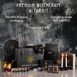 Kit d'accessoires de sorcellerie LANJO, fournitures et outils d'autel Wiccan, kit de sorts, mini cristaux, bougies de sorcière, cadeaux sorciers pour Halloween - Product Image 2