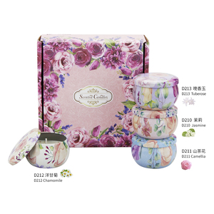 Accetta il marchio e i profumi personalizzati bella piccola candela di soia in metallo profumato con fiori secchi - Product Image 5