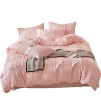 Parure de lit quatre pièces style princesse, blanc crème, avec dentelle et pompons, motif baroque, nouveau style, en jacquard sergé doux 200TC, housse de couette