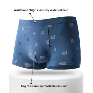 2025 nuevos pantalones planos de Modal transpirables con estampado Digital, calzoncillos bóxer de cintura media, calzoncillos suaves ecológicos para hombre - Product Image 3