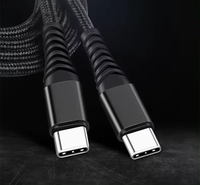 Câble en nylon tressé 60W Type-C Câble de charge rapide 3A USBC avec connecteur en aluminium USB Type C à Type C pour téléphone portable 15 Pro