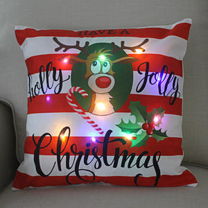 Sarung bantal Natal mewah dekorasi rumah dengan lampu LED 18x18 inci sarung bantal lampu Natal dekorasi rumah ruang tamu kamar tidur - Product Image 6