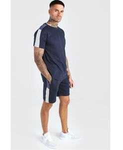 T-Shirt court en coton personnalisé pour hommes, nouveau Design élégant de meilleure qualité, logo personnalisé, ensemble Twin, tenue d'entraînement, survêtement - Product Image 3