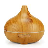 Diffuseur d'arômes d'huiles essentielles portable à ultrasons intelligent à LED avec grain de bois pour la maison, la chambre et l'hôtel