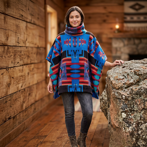 Nouveau design tendance : Pulls poncho jacquard bohème à col épais et respirant, anti-plis, pour hommes et femmes - Product Image 6
