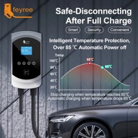 Stasiun Pengisian Daya Mobil Listrik Feyree 7kW NACS untuk Penggunaan di Rumah, Dudukan Charger EV 32A AC dengan Kartu RFID